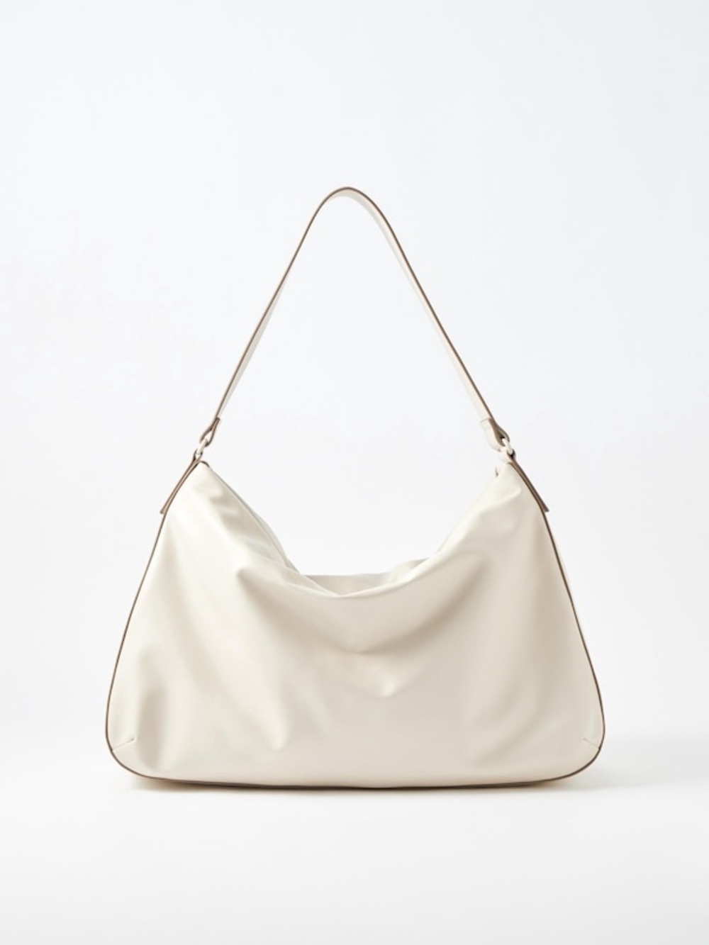 Uniqlo minimalist slouchy Beige Soft Hobo Shoulder Bag – Minimal Chic